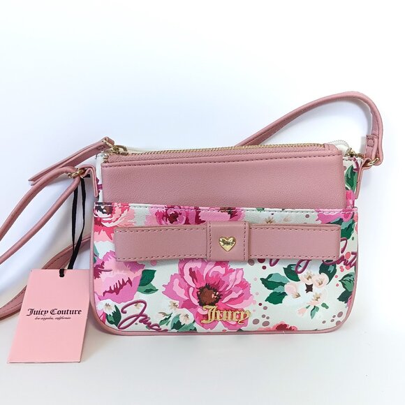 NWT Juicy Couture Peek a Bow Pick UR Petal Crossbody 2 Piece Set - Picture 1 of 8